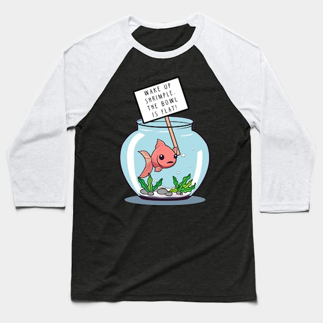 Flat Earth Fish Bowl Pun Dad Joke Men Women Funny Graphic Baseball T-Shirt by KsuAnn